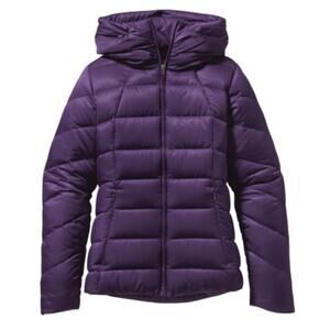 Patagonia Downtown Jacket Goose Down •Women S• Stow Away Hood Coat Purple 28602